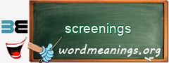 WordMeaning blackboard for screenings